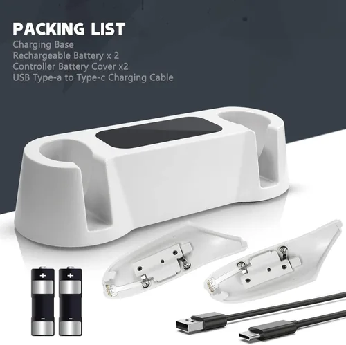 Vista 7 de Base de carga para controladores Oculus Quest 2, estación de carga VR para Oculus Quest 2 controladores, estación de carga rápida con cable de carga