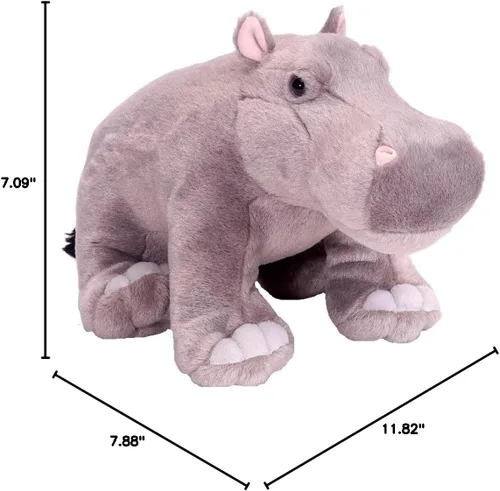 Vista 8 de Wild Republic Peluche de hipopótamo, juguete de peluche, regalos para niños, Cuddlekins de 12 pulgadas, multicolor