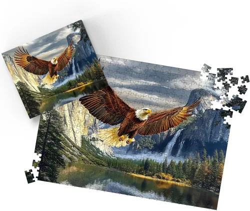 Vista 7 de Rompecabezas para adultos de 500 piezas, rompecabezas de águila – Eagle Park, rompecabezas de águilas imposibles, tamaño acabado 20.47 x 14.96