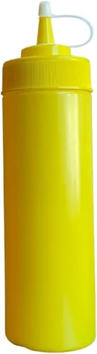 Vista 2 de Juego de dispensador de botellas de salsa de tomate y mostaza, 12 onzas cada uno para barbacoa, picnic y uso doméstico, boca ancha con tapas