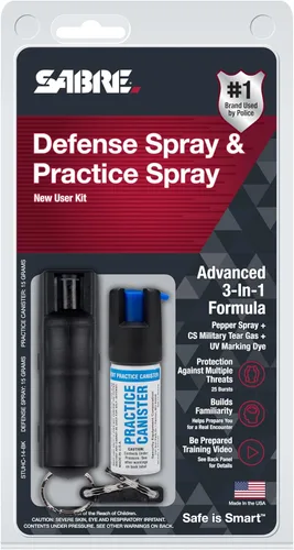 Vista 13 de SABRE Spray de defensa, llavero de liberación rápida para un fácil transporte y acceso rápido, agarre de dedo para un objetivo más rápido, tiempo