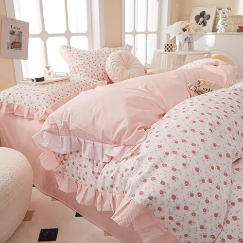 Vista 11 de EAVD Juego de edredón floral azul Twin/Twin XL blanco, microfibra suave, 3 piezas, juego de edredón bohemio con flores botánicas para niñas con 2