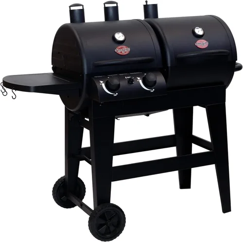 Vista 3 de Char-Griller® Parrilla Combinada de Gas Propano y Carbón de Doble Función de 2 Quemadores 24,000 BTU y Ahumador con 870 Pulgadas Cuadradas