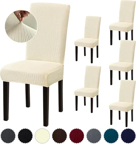 Vista 106 de Juego de 6 fundas elásticas para sillas de comedor, extraíbles y lavables, para sillas de comedor, hotel, ceremonia