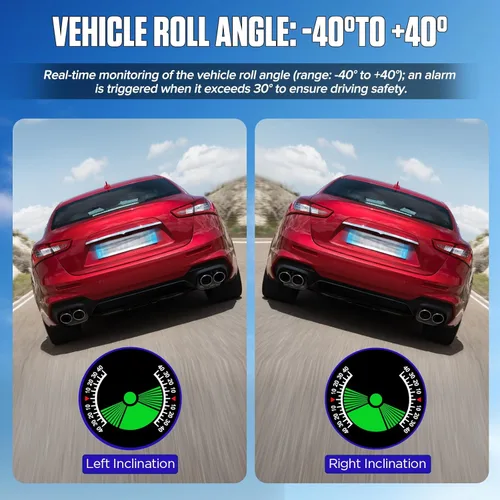 Vista 6 de Inclinómetro de coche M60 para vehículos todoterreno SUV, velocímetro GPS MPH KMH con brújula, medidor digital multifuncional HUD de nivel e