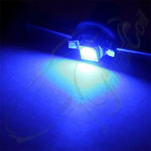 Vista 5 de cciyu 20x B8.5D 1SMD 5050 coche azul LED instrumento indicador luz C5W lado interior bombilla