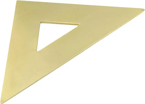 Vista 3 de HEVSTIL Regla triangular, 45/90 grados, latón y metal de cobre, regla gruesa para dibujo y dibujo