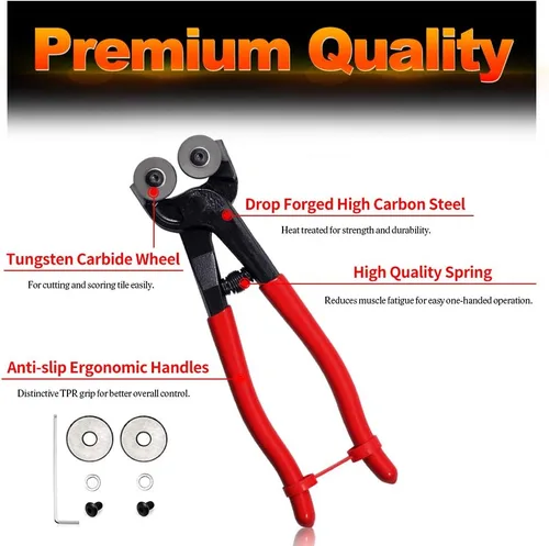 Vista 2 de SPEEDWOX 17PCS Mosaic Tools for Crafts Heavy Duty Mosaic Wheeled Glass Nipper with Replacement Cutting Wheel Scrapers Tweezers Double-ended Hook