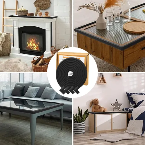 Vista 7 de Protector de esquinas y bordes a prueba de bebés de 8.2 pies (borde grande de 7.5 pies + 4 protectores de esquinas), parachoques a prueba de bebés