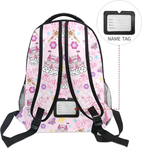 Vista 6 de Wamika Mochila de leopardo negro para niños y niñas, mochilas escolares para libros, Rosado, Mochilas Daypack