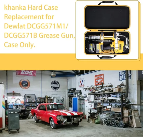 Vista 6 de Estuche rígido Khanka de repuesto para pistola de grasa Dewalt DCGG571M1/DCGG571B de 20 V max, solo estuche.