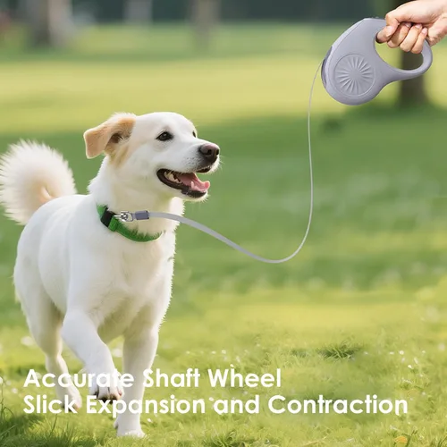 Vista 5 de Pssopp Correa telescópica para perro, mango ergonómico, mecanismo de sistema retráctil de 3 engranajes para perros pequeños a medianos y gatos, 16.4
