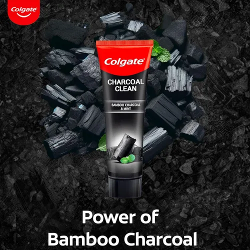 Vista 5 de Colgate pasta dental en gel limpiadora con carbón negro, limpieza profunda con carbón de bambú y menta de invierno para la eliminación de placa, 120