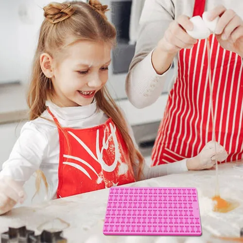 Vista 5 de 2 piezas de moldes de silicona mini, molde de hueso de perro de 106 cavidades + molde de huella de 69 cavidades para hornear galletas, cookies