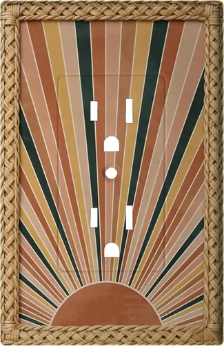 Vista 14 de Cubiertas de Interruptor de Luz Artísticas Decorativas Boho Figura Abstracta Interruptor de Pared Único Placa de Interruptor Decorativo Placa