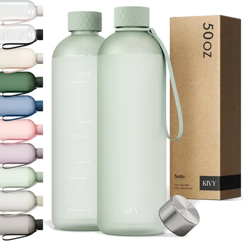 Vista 68 de KIVY Botella de agua delgada de 22 onzas [ligera e inastillable] – Botella de agua reutilizable de Tritan – Botella a prueba de fugas para mujeres
