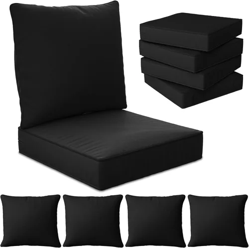 Vista 20 de Cojines de Asiento Profundo para Exteriores de 22" x 22" x 6" - Impermeables y Resistentes a la Decoloración, Cojines de Reemplazo para Muebles