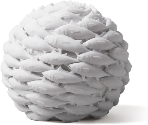 HAUCOZE Escultura moderna para decoración del hogar, estatua de pescado, arte abstracto, centro de mesa, regalo para sala de estar, poliresina, 13.0