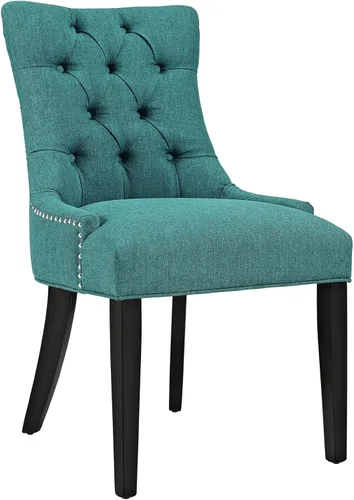Vista 30 de Modway Regent - Silla de comedor de tela tapizada con botones en color blanco