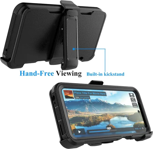 Vista 3 de Njjex Funda resistente para Moto G 5G 2023, para Motorola G 5G 2023 con funda de clip para cinturón, protector de pantalla integrado resistente a