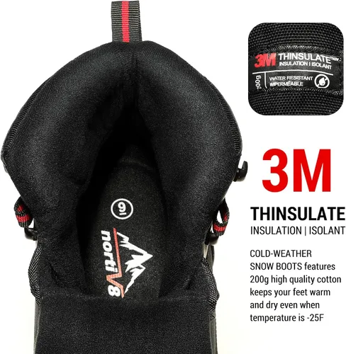 Vista 2 de NORTIV 8 170410 - Botas de nieve y senderismo de construcción con aislamiento y resistente al agua para el invierno para hombre