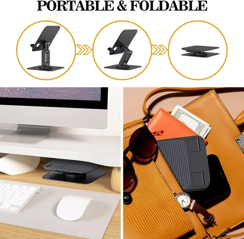Vista 7 de OCYCLONE Soporte para iPad, soporte plegable ajustable giratorio de 360° para tablet iPad compatible con Kindle Tablet iPad de 4 a 15.6 pulgadas