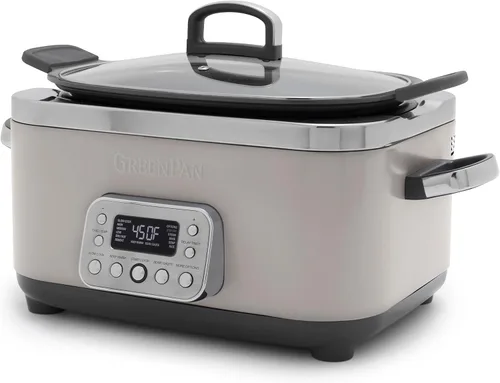 Vista 10 de GreenPan - Olla eléctrica programable Elite de cocción lenta 8 en 1, 6 cuartos de galón, tapa y recipiente extraíbles, sin PFAS, cerámica Verde