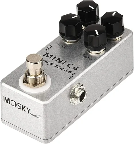 Vista 5 de MOSKYAudio Mini C4 Compresor Pedal de Efecto Guitarra Metal Shell Pedal Efectos True Bypass