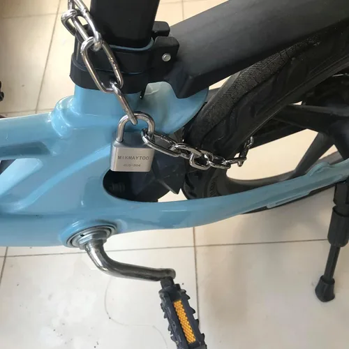Vista 5 de Cerradura de cadena de bicicleta, cerradura de cadena de puerta, materiales de acero inoxidable 304. No se oxida, resistente a la corrosión