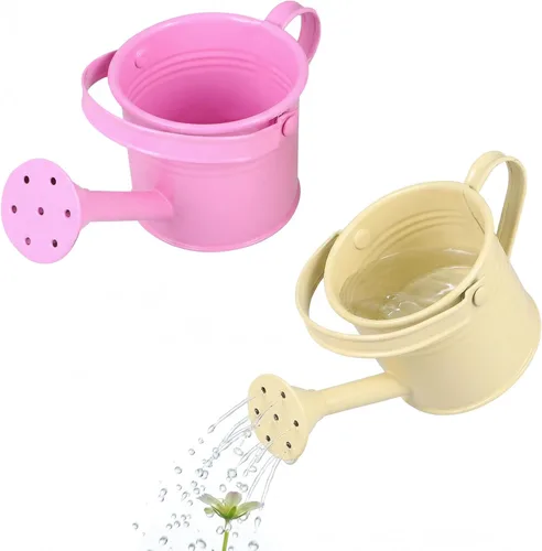 Vista 9 de DOITOOL 5 macetas de agua de jardinería: mini latas de riego de hierro (estilo mixto)