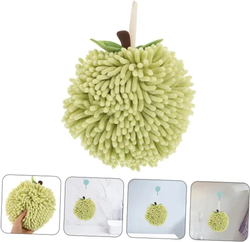 Vista 8 de 2pcs Chenille Hand Towels Fuzzy Super Absorbent and Quick Drying for Bathroom and Kitchen Cute Hanging Design for Easy Storage and Versatile Use