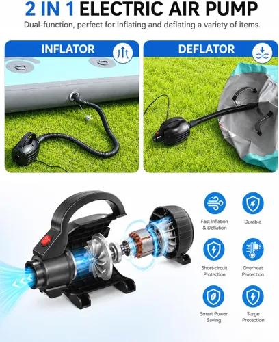 Vista 2 de Electric Air Pumps for Inflatables Gymnastics Track Mat Pool Float