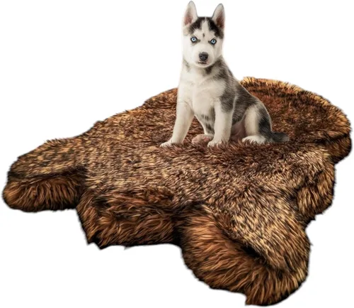 IHAPPYDOG Funda de repuesto para cama de perro, lavable a máquina (marrón, mediano 40 x 25 pulgadas)