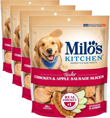 Vista 25 de Milo's Kitchen Homestyle - Golosinas para perros, rebanadas de salchicha de res, 10 onzas, altas en proteínas, sin sabores artificiales