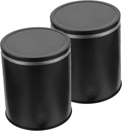 Mikinona 2 botes herméticos de té de hojalata para almacenamiento de té de hojas sueltas, recipientes de almacenamiento de alimentos con tapas y