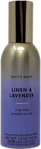 Vista 2 de Bath and Body Works White Barn - Juego de 2 aerosoles concentrados de lino y lavanda con un jabón de muestra de Marbela
