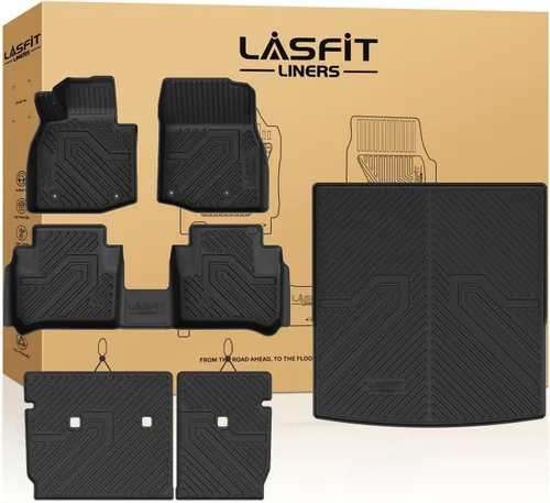 Vista 45 de LASFIT Alfombrillas de carga y respaldo de automóvil, aptas para todo tipo de clima, elastómero termoplástico de ajuste personalizado, fácil
