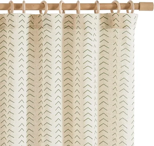 Vista 20 de jinchan Cortinas de lino bohemias para sala de estar, cortinas semitransparentes para dormitorio, 63 pulgadas de largo, cortinas de granja