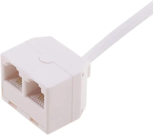 Vista 3 de Divisores de teléfono, adaptador de enchufe de pared dúplex RJ11 6P4C, divisor de línea de teléfono, enchufe de pared 1 a 2, adaptador convertidor
