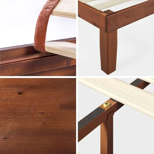 Vista 5 de Zinus Wen Wood Platform Bed Frame/Solid Wood Foundation/Wood Slat Support/No Box Spring Needed/Easy Assembly, Queen