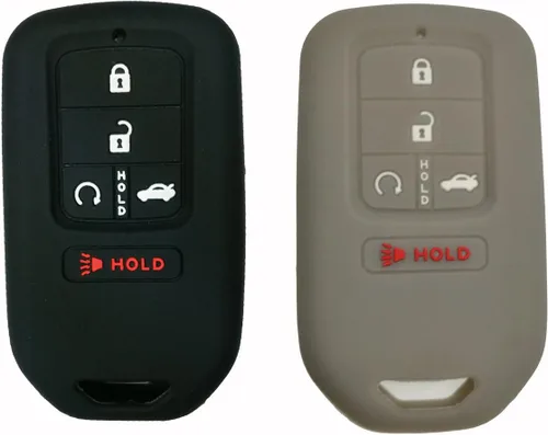 Vista 9 de 2 piezas Coolbestda - Estuche protector de silicona completa para llave de coche con control remoto de 5 botones para Honda Civic Accord Pilot CR-V