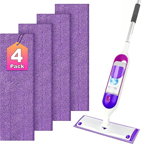 FIXSMITH Almohadillas de mopa eléctricas compatibles con mopa Swiffer Power, paquete de 4 repuestos reutilizables para trapeadores de 13 a 15
