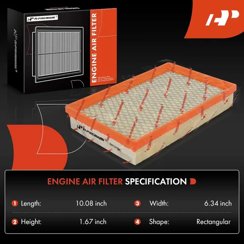 Vista 2 de A-Premium Filtro de aire de motor compatible con Chrysler PT Cruiser 2006 2007 2008 2009 2010, panel flexible, repuesto # 4891691AA