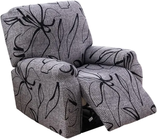 Vista 59 de CRFATOP Funda elástica para sillón reclinable, 4 piezas, fundas impresas para silla reclinable de 1 asiento, colección Fallon, protector de muebles