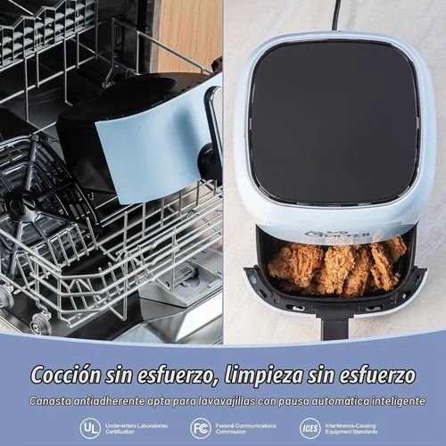 Vista 7 de Charmi - Freidora de aire de 5 cuartos de galón – Hermoso diseño retro, aspecto elegante de encimera, apagado automático seguro, pantalla táctil