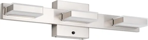 Vista 9 de mirrea Luces de tocador de níquel cepillado de 24 pulgadas para baño, 4 luces, accesorios de iluminación para espejo, 3 CCT, luz LED ajustable