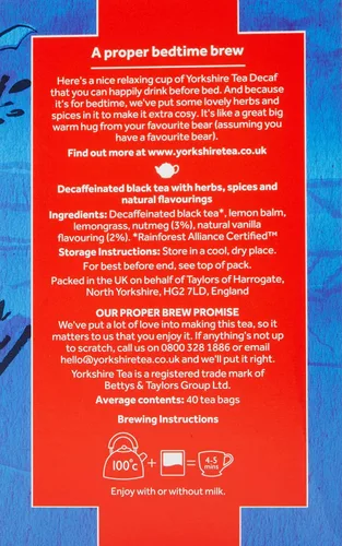 Vista 4 de Yorkshire Tea Bolsas de té Bedtime Brew, paquete de 4 (total de 160 bolsas de té)