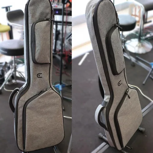 Vista 4 de Bolsa de guitarra eléctrica de 39 pulgadas, funda de guitarra de 0.472 in, delgada, suave, ligera, con bolsillos, correas ajustables