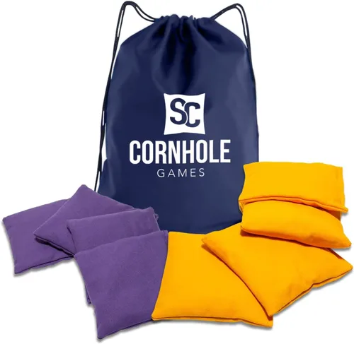 Vista 24 de Bolsas de cornhole resistentes al clima (juego de 8) - Tamaño/peso profesional de regulación (16 oz) - Uso en tableros de cornhole profesionales