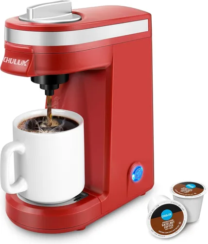 Vista 11 de CHULUX Cafetera de una sola porción para cápsulas K, mini cafetera individual de una taza, perfecta para espacios pequeños, color negro